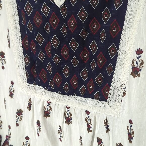 Vintage America Blues Cream Long Sleeve Blouse - Picture 3 of 7